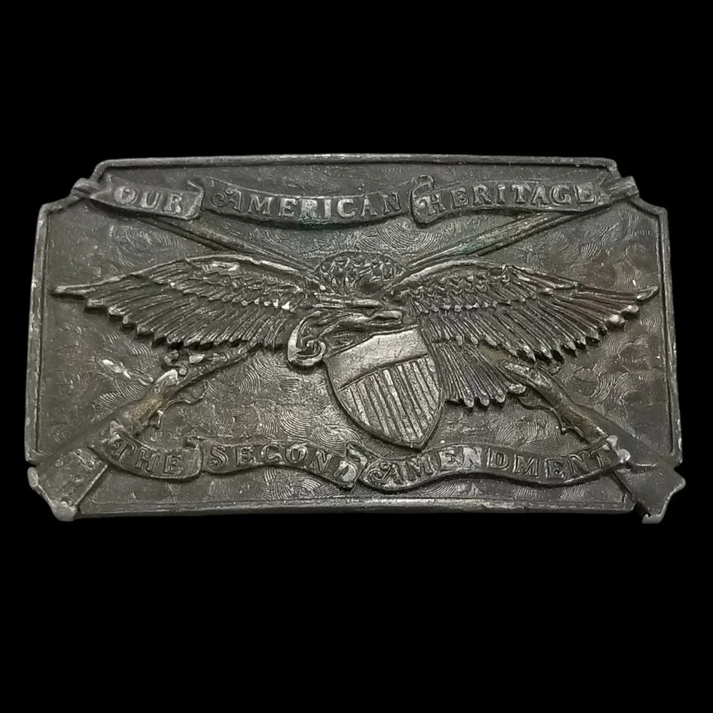Bergamot Brass Works Second Amendment Belt Buckle Our American Heritage Eagle 76